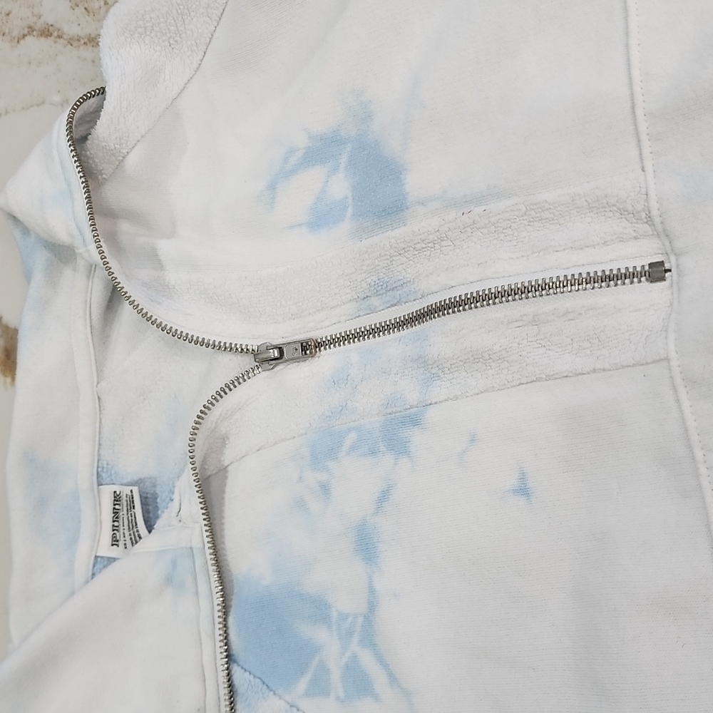 VS Pink Blue Tie Dyed 1/4 Zip Sweatshirt. Size XS. - Picture 3 of 8